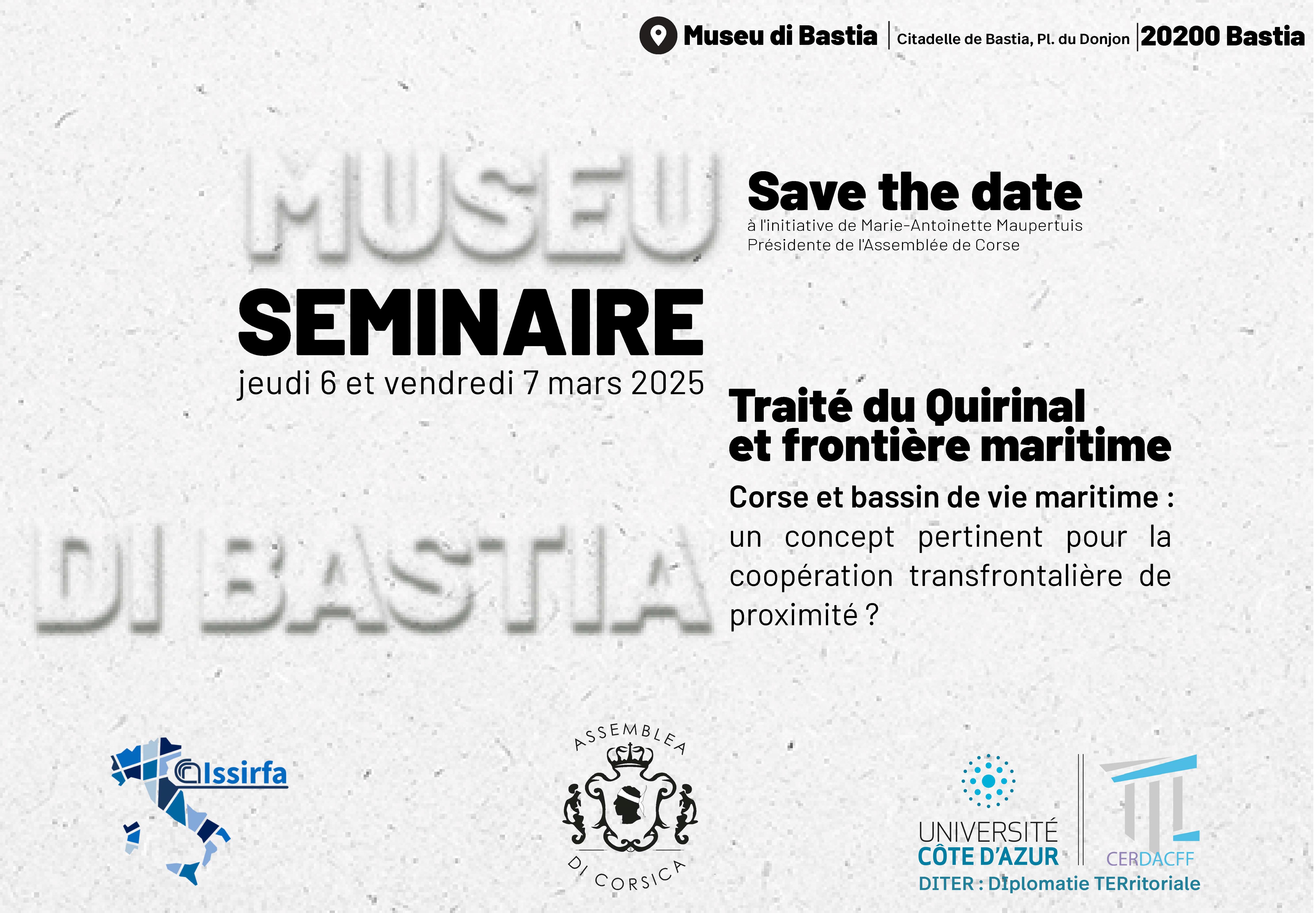 Seminaire : Traité du Quirinal et frontière maritime