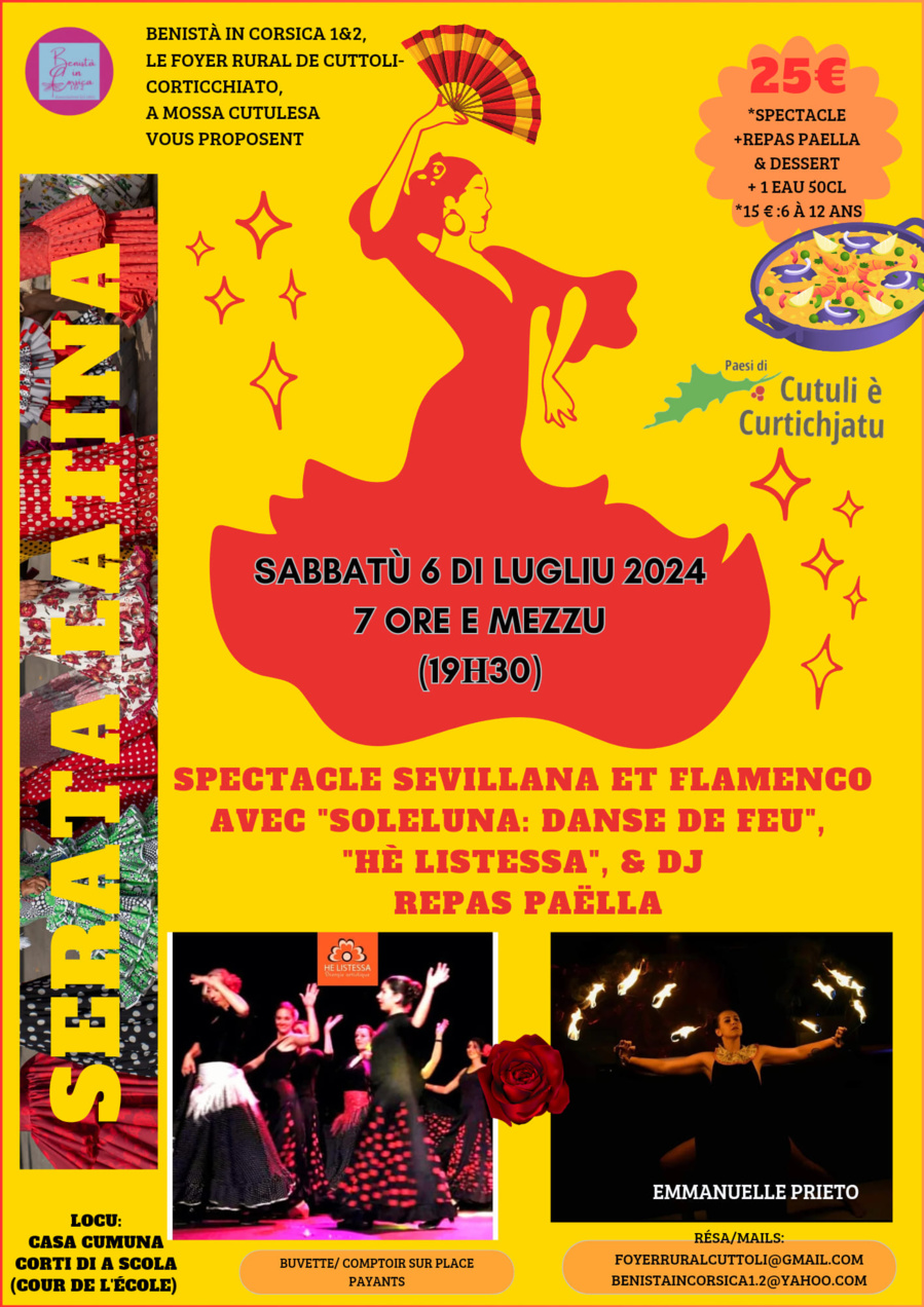 Spectacle Sevillana et Flamenco - Cour de l'école - Cutuli è Curtichjatu