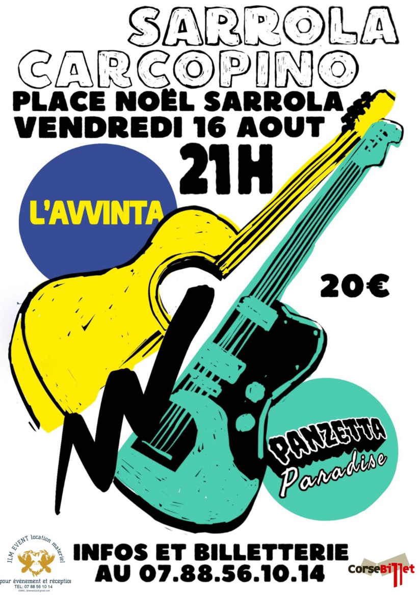 Concerts : Groupe l'Avvinta et Panzetta Paradise - Place Noël Sarrola - Sarrula è Carcupinu