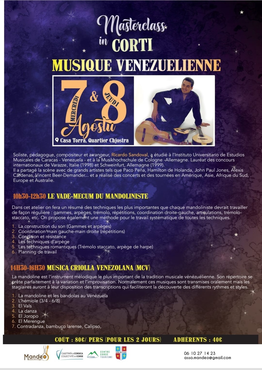 Masterclass / Musique Vénézuéliennes organisée par l'association Mandeo - Corti 