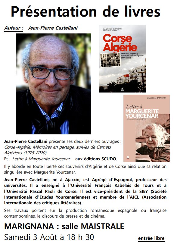 Rencontre avec Jean-Pierre Castellani autour de ses ouvrages 