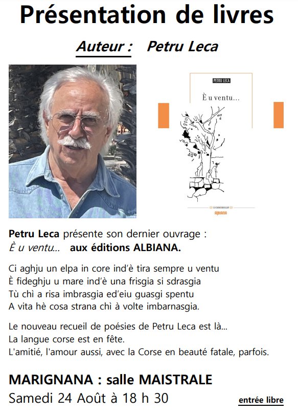 Rencontre avec Petru Leca autour de son ouvrage 
