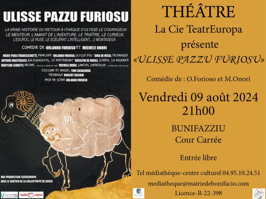 Théâtre : « Ulisse pazzu furiosu » par la compagnie TeatrEuropa - Cour Carrée - Bunifaziu