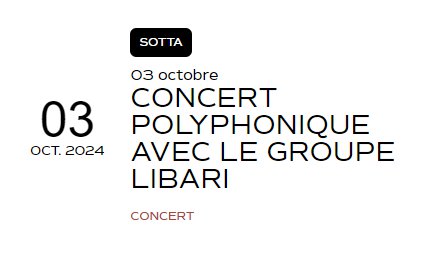 Concert polyphonique avec le groupe Libari - Église San Martinu - Sotta