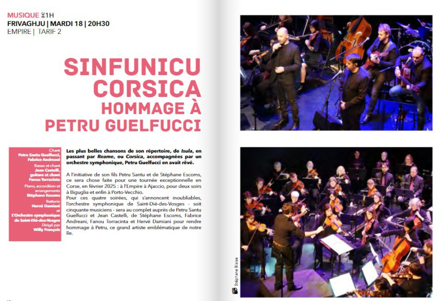 « Sinfunicu Corsica » Hommage à Petru Guelfucci - Théâtre l'Empire - Aiacciu