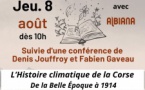 Journée du Livre Corse suivie d'une conférence de Denis Jouffroy et Fabien Gaveau sur « L’histoire climatique de la corse – De la Belle Époque à 1914 » - Salle de la mairie - Bucugnà