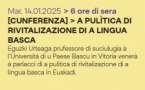 Conférence : "A pulìtica di rivitalizazione di a lingua Basca" - Casa di e lingue - Bastia