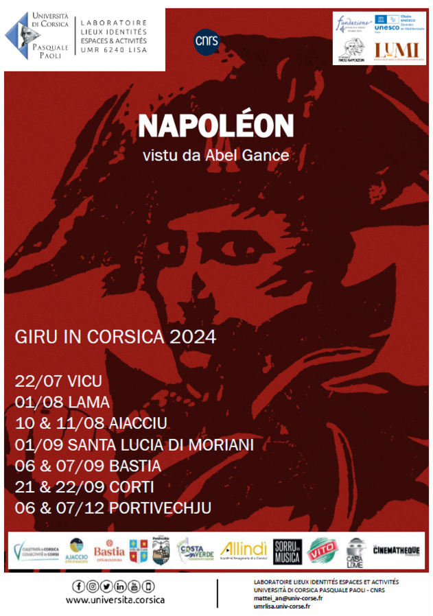 Napoléon vu par Abel Gance : Tournée en Corse du 22 juillet au 8 décembre