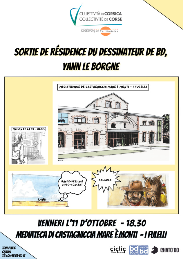 Sortie de résidence du dessinateur de BD Yann le Borgne (Bande-dessinée / vidéo-concert) - Médiathèque de Castagniccia "Mare è Monti" - I Fulelli