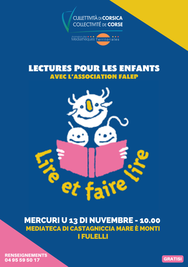 "Lire et faire lire" : Lectures pour enfants avec l’association FALEP - Médiathèque de Castagniccia "Mare è Monti" - I Fulelli