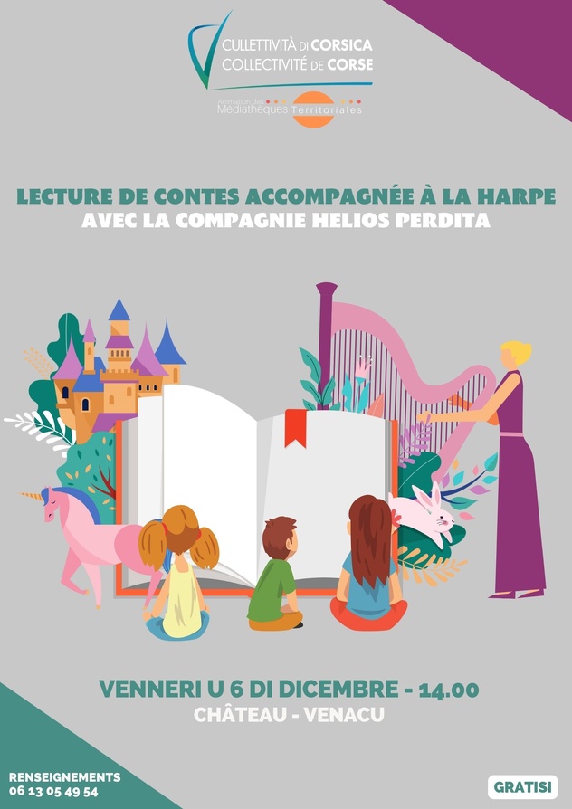 Lecture de contes accompagnée à la harpe avec la Compagnie Helios Perdita - Salle du deuxième étage du château - Venacu