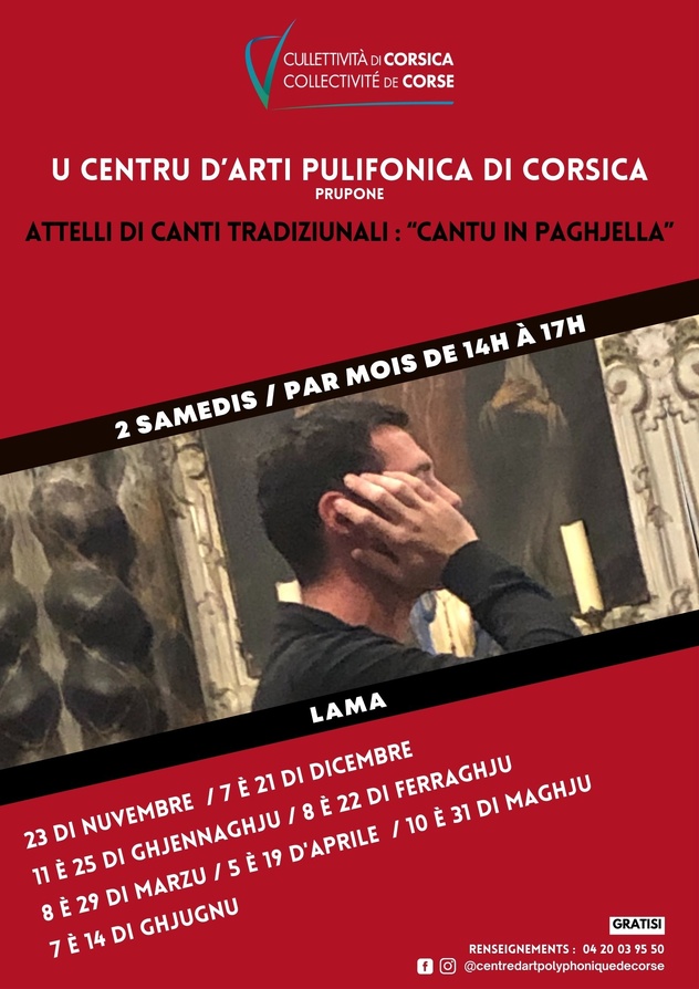 Retour en images sur l'atelier de chant traditionnel “Cantu in Paghjella” proposé par le Centre d'Art Polyphonique de Corse qui s'est déroulé le samedi 23 novembre à Lama