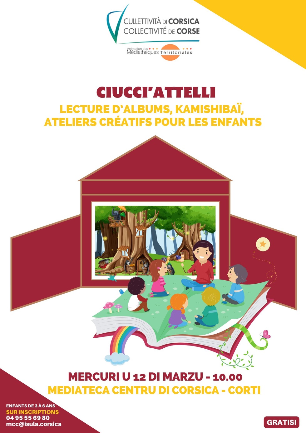 Ciucci’Attelli : Lecture d’albums, kamishibaï, ateliers créatifs pour les enfants - Mediateca Centru di corsica - Corti 