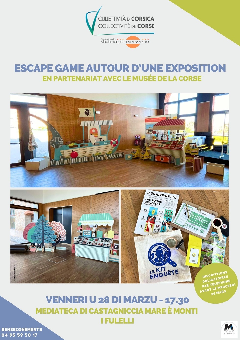 Escape game autour d'une exposition, en partenariat avec le Musée de la Corse - Médiathèque de Castagniccia Mare è Monti - I Fulelli