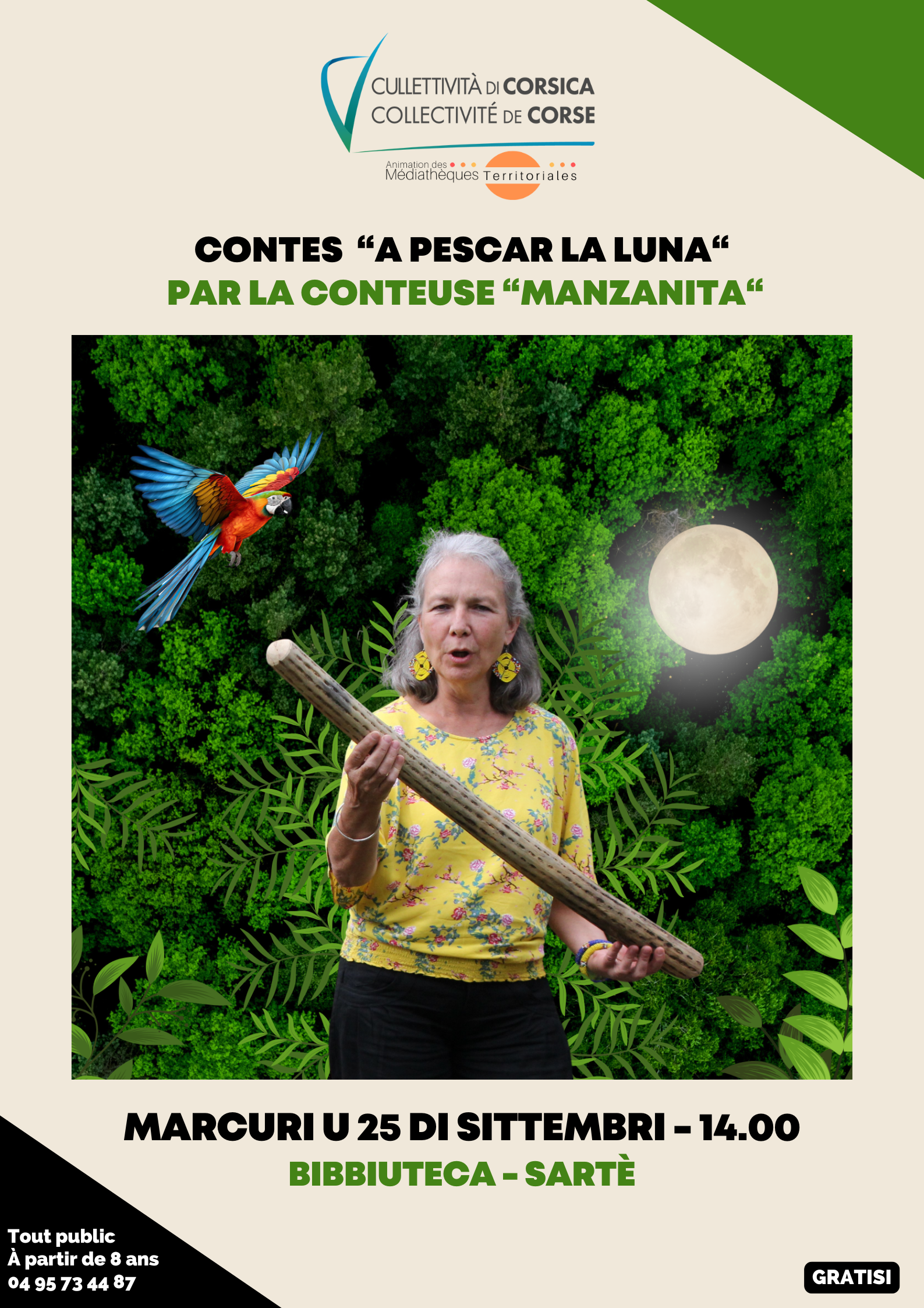 ​Contes « A pescar de la luna » présentés par Manzanita - Bibbiuteca di Sartè