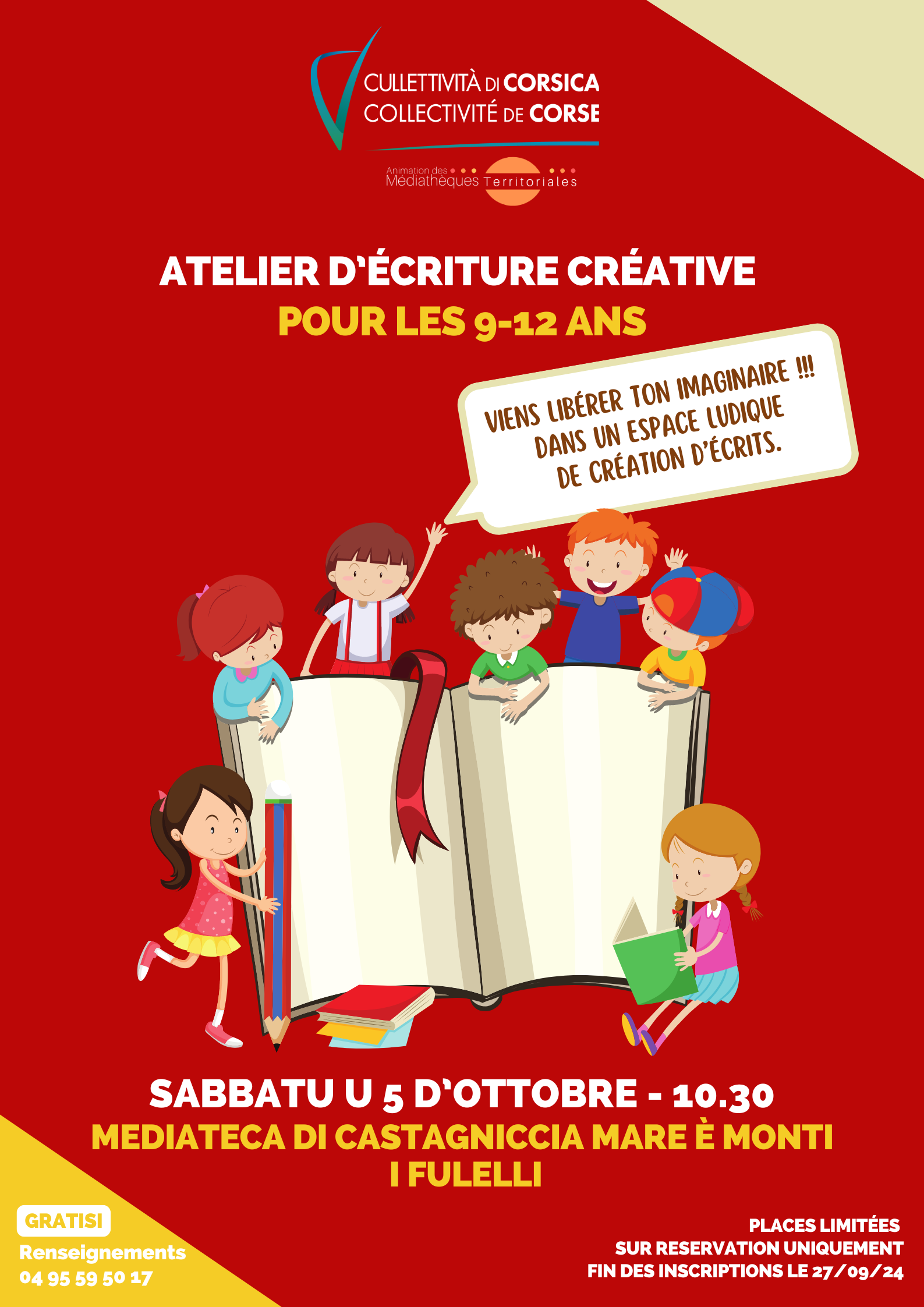 Atelier d’écriture créative pour les 9-12 ans - Médiathèque de Castagniccia Mare è Monti - I Fulelli