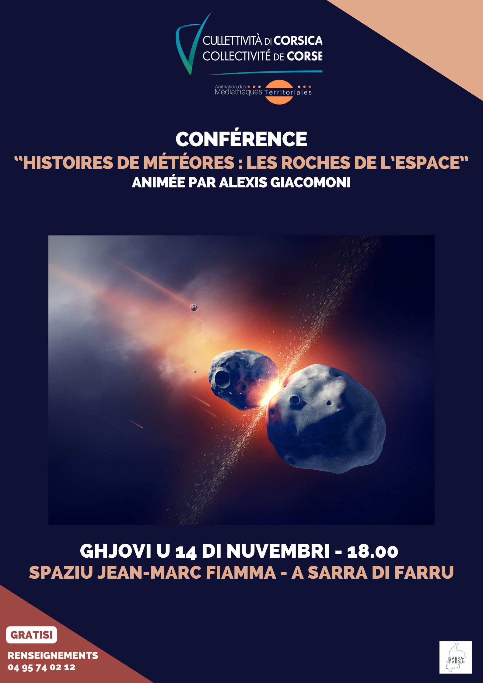 Conférence "Histoires de météores : les roches de l’espace" animée par Alexis Giacomoni