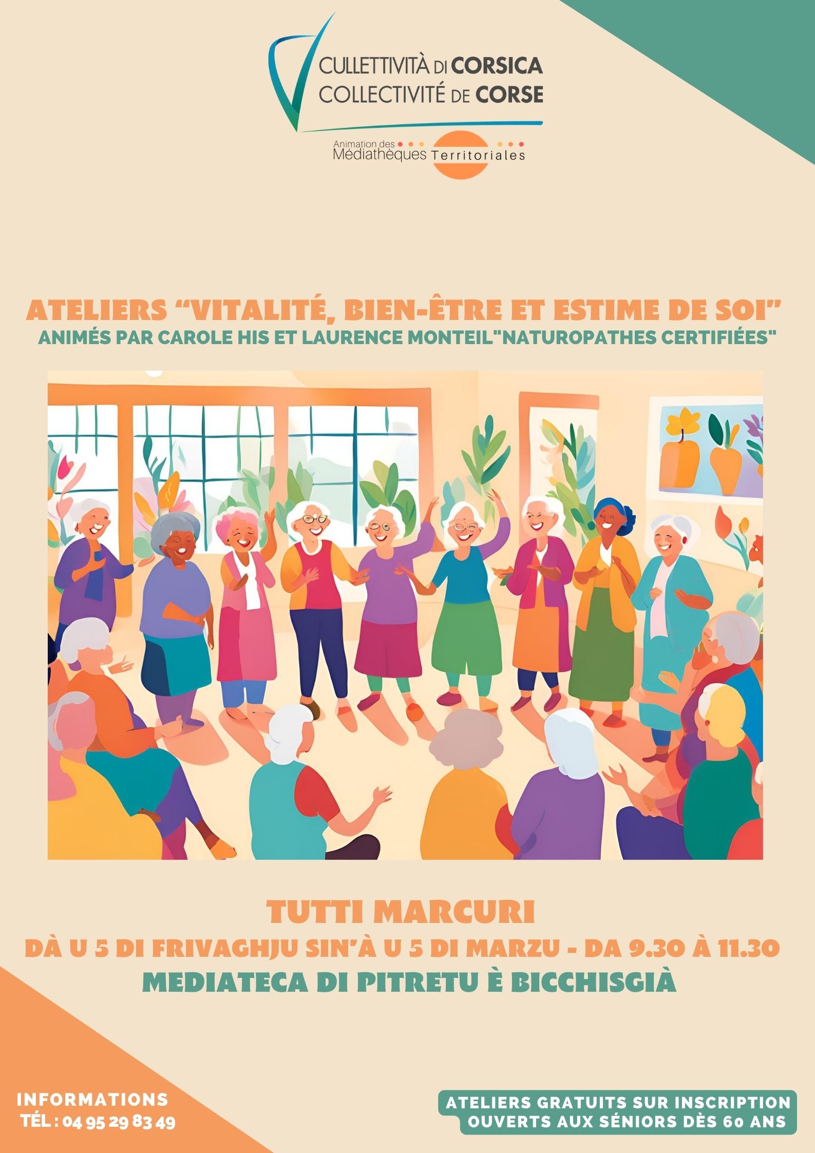 Ateliers “Vitalité, bien-être et estime de soi” animés par Carole His et Laurence Monteil "naturopathes certifiées" - Médiathèque - Pitretu è Bicchisgià