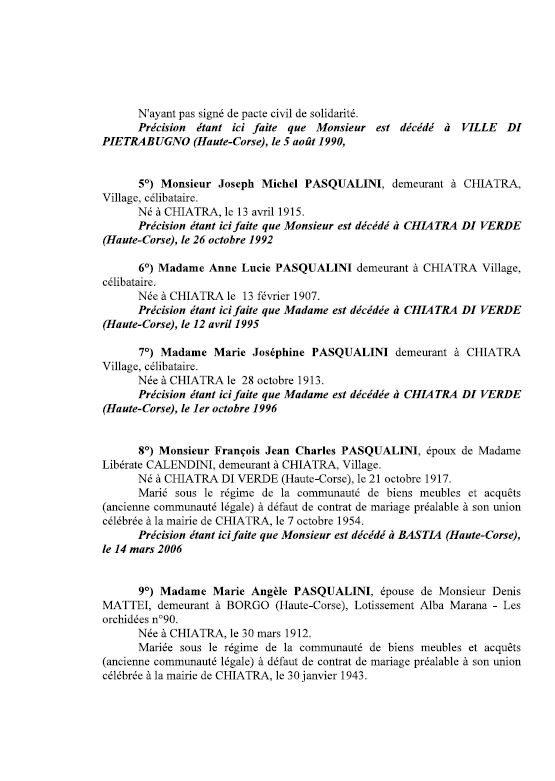 Avis de création de titre de propriété - Commune de Chjatra (Cismonte)